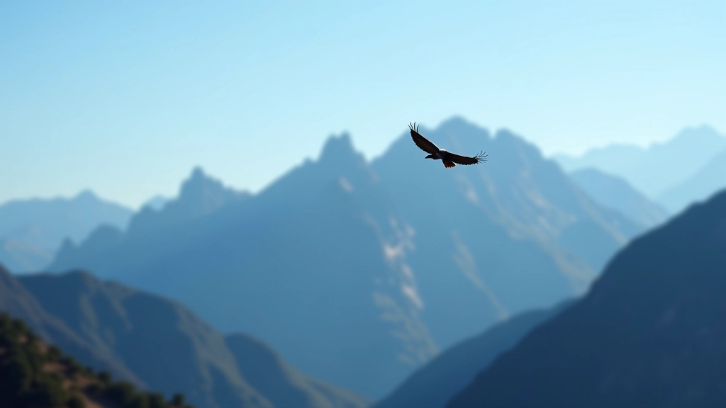 Cóndor volando sobre montañas de la Quebrada