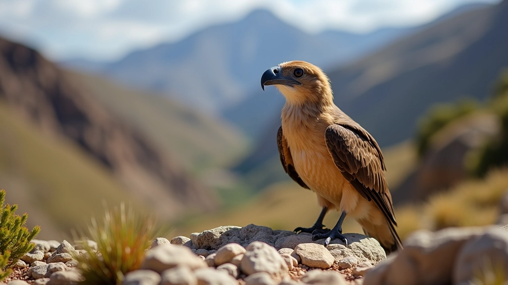 Pequeños pájaros silvestres andinos entre rocas y arbustos nativos